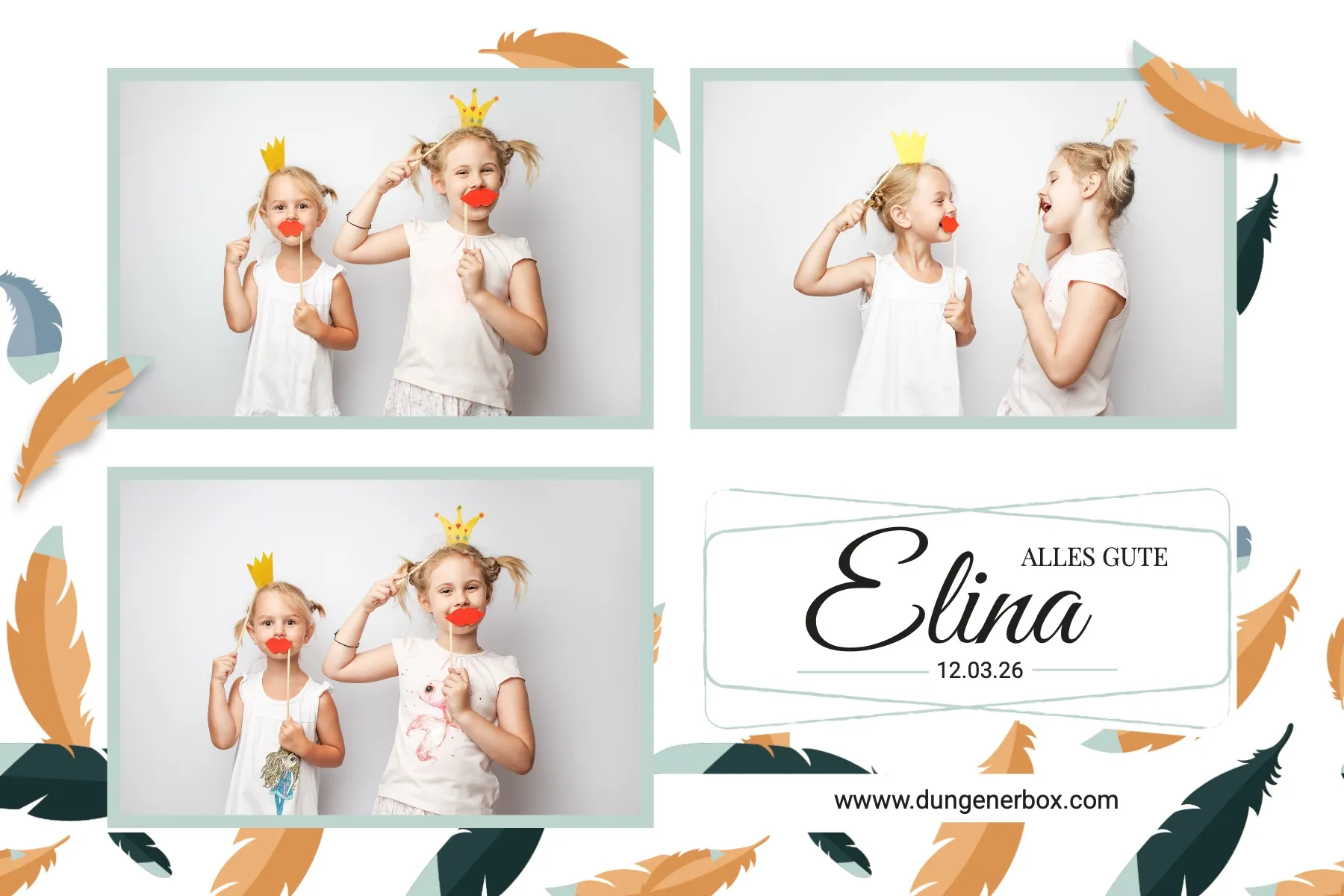 Fotobox Layout Geburtstag Klassisch im Standard-Format – Zeitloses Geburtstagsdesign mit eleganter Typografie