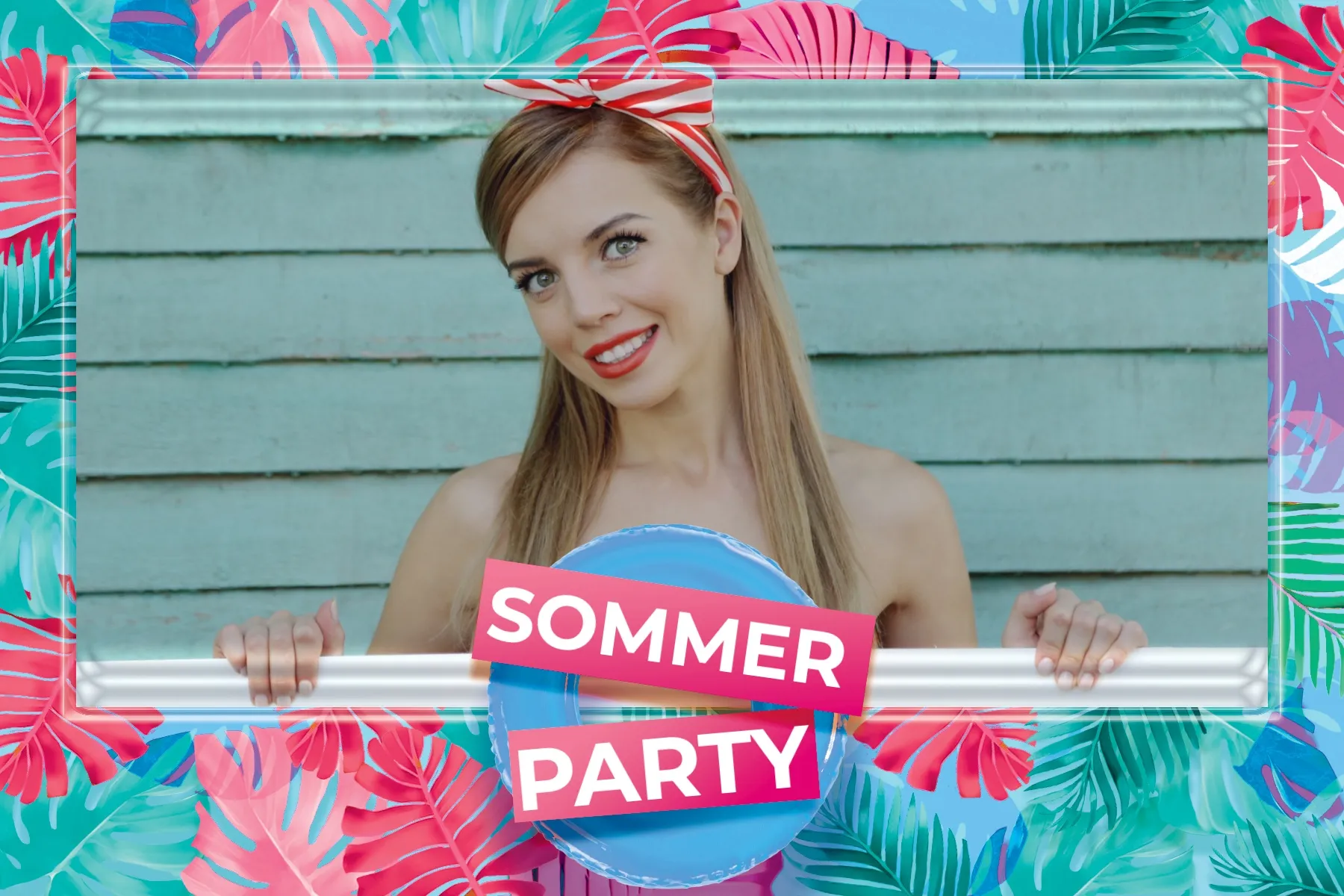 Fotobox Layout Sommer Modern im Standard-Format – Modernes Sommerdesign mit grafischen Mustern und frischen Farben