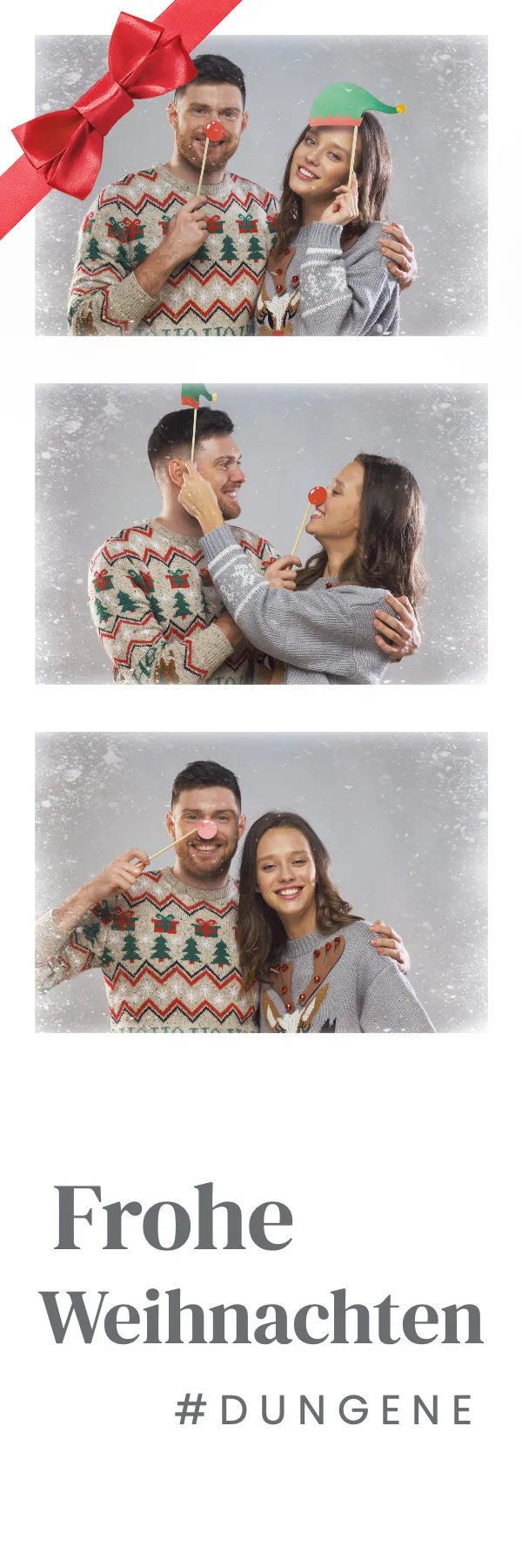 Fotobox Layout Stille Nacht Modern im Streifen-Format – Modernes Weihnachtsdesign mit klaren Linien und festlichen Akzenten