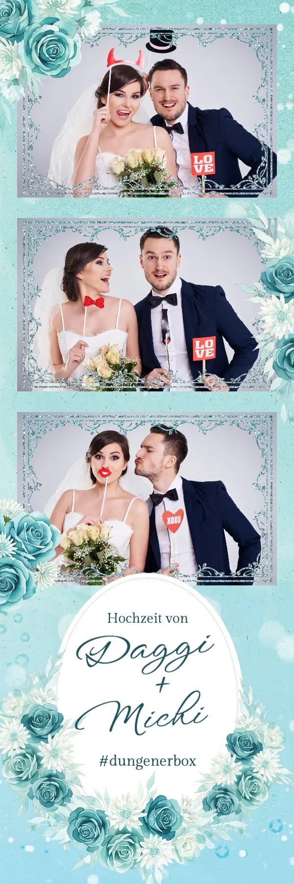 Fotobox Layout Windsong im Streifen-Format – Luftiges Hochzeitsdesign mit fließender Windsong-Kalligrafie