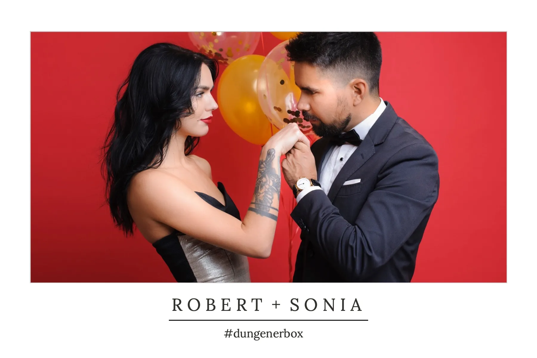 Fotobox Layout Initialen & Liebe im Standard-Format – Personalisiertes Hochzeitsdesign mit Platz für eure Initialen