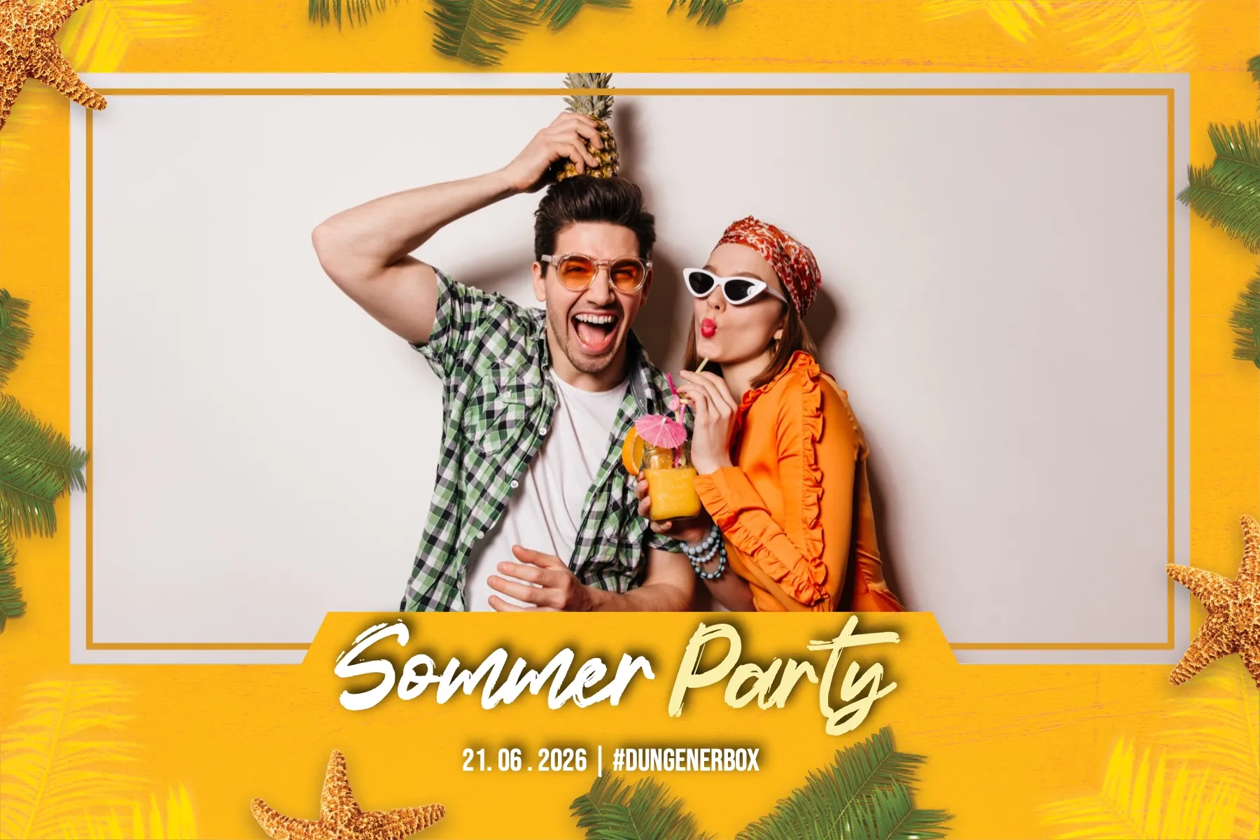 Fotobox Layout Neon-Sommer im Standard-Format – Knalliges Sommerdesign mit Neonfarben und Party-Vibes