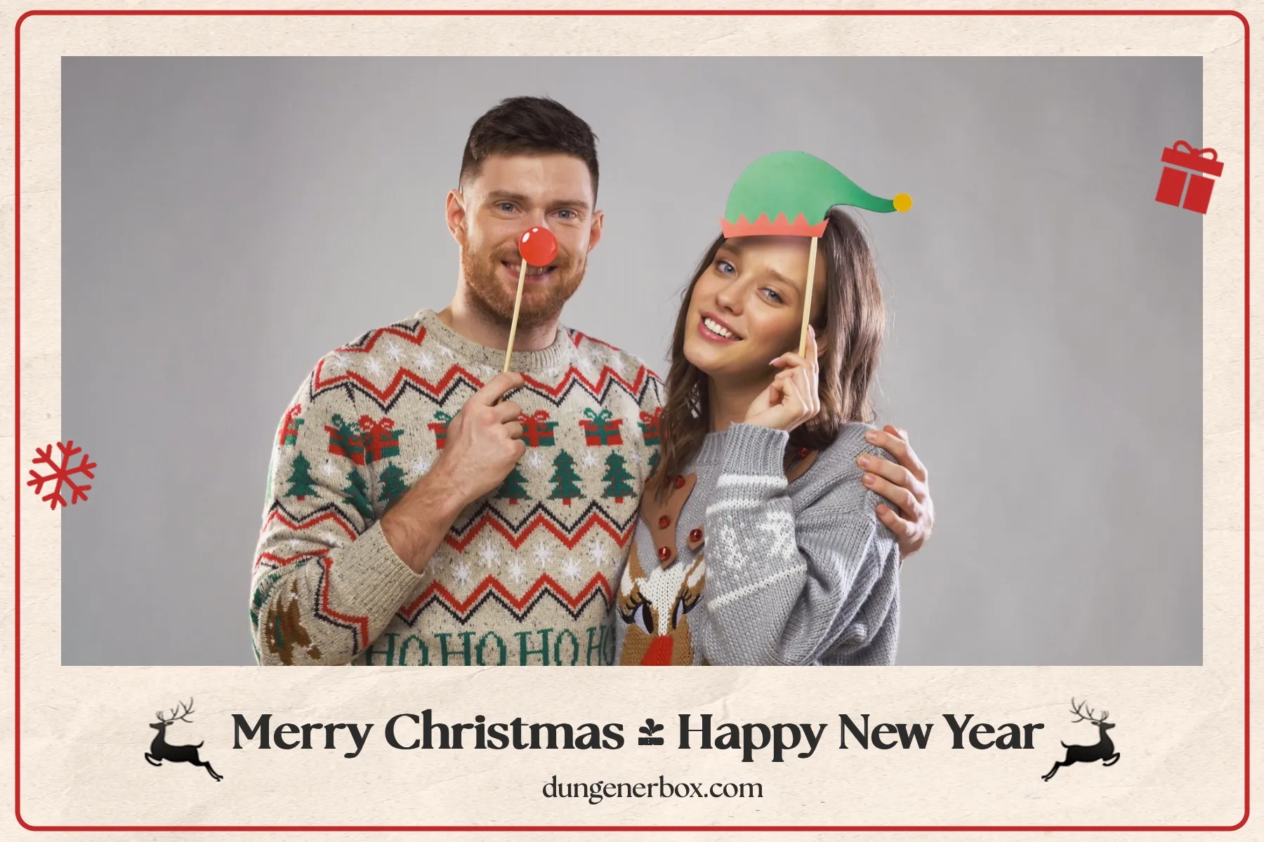 Fotobox Layout Jahreswechsel im Standard-Format – Festliches Design für Weihnachten und den Jahreswechsel